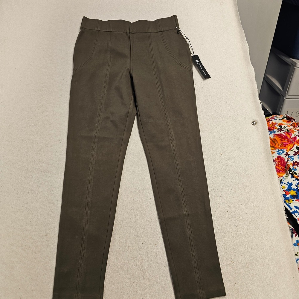 Jones New York JNY Olive Green Narrow Leg Mid Rise Ponte Pants Size S New